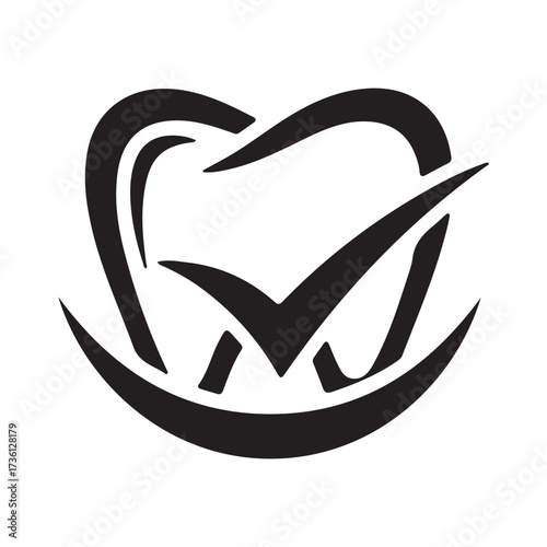 Tooth dental logo design on white background