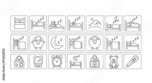 Sleep icons, representing rest and relaxation