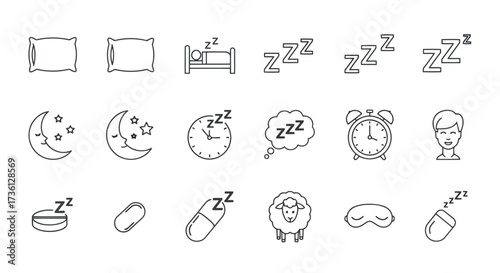 Sleep and insomnia icons