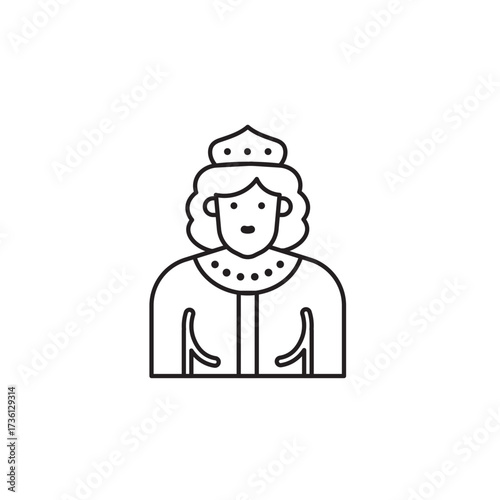 Royal queen line icon