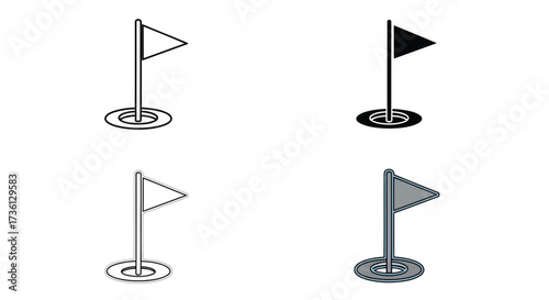 Golf flag in hole, symbolizing achievement