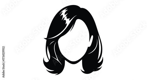 Black hair silhouette for beauty concept