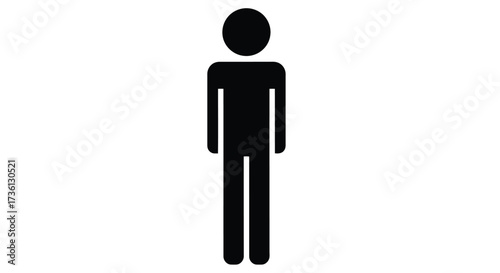 Simple black stick figure representing a person