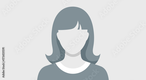 Generic female avatar with gray clothing