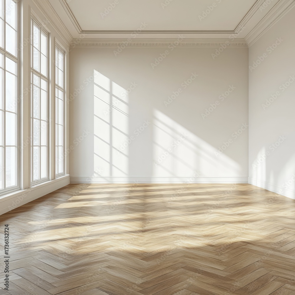 Obraz premium Empty room with sunlight