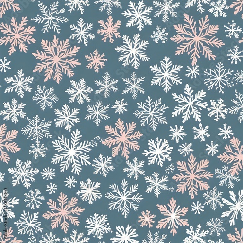 ピンクの雪の結晶パターン｜Pink Snowflake Pattern