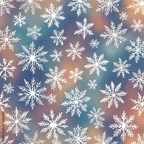 カラフルな雪の結晶パターン｜Colorful Snowflake Pattern