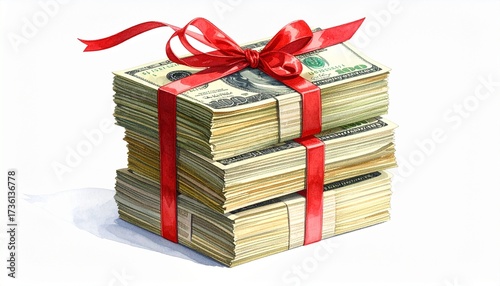 dollar with ribbon 