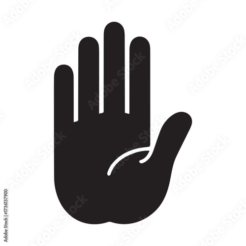 Black Hand Silhouette Stop Gesture sign human