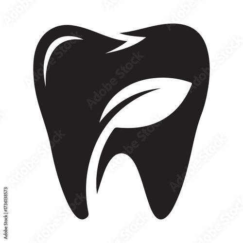 Tooth dental logo design on white background