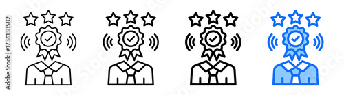 Brand Awareness Icon Different Style Outline Collection Set