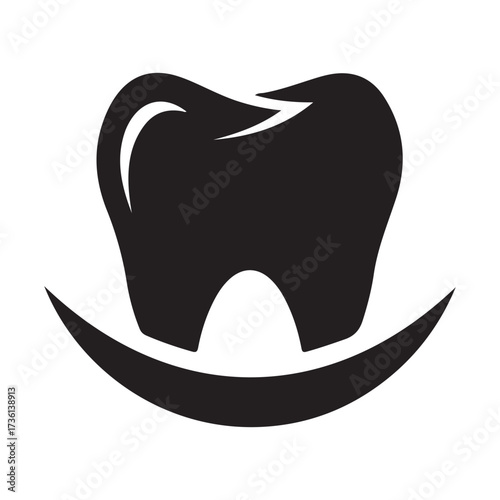 Tooth dental logo design on white background