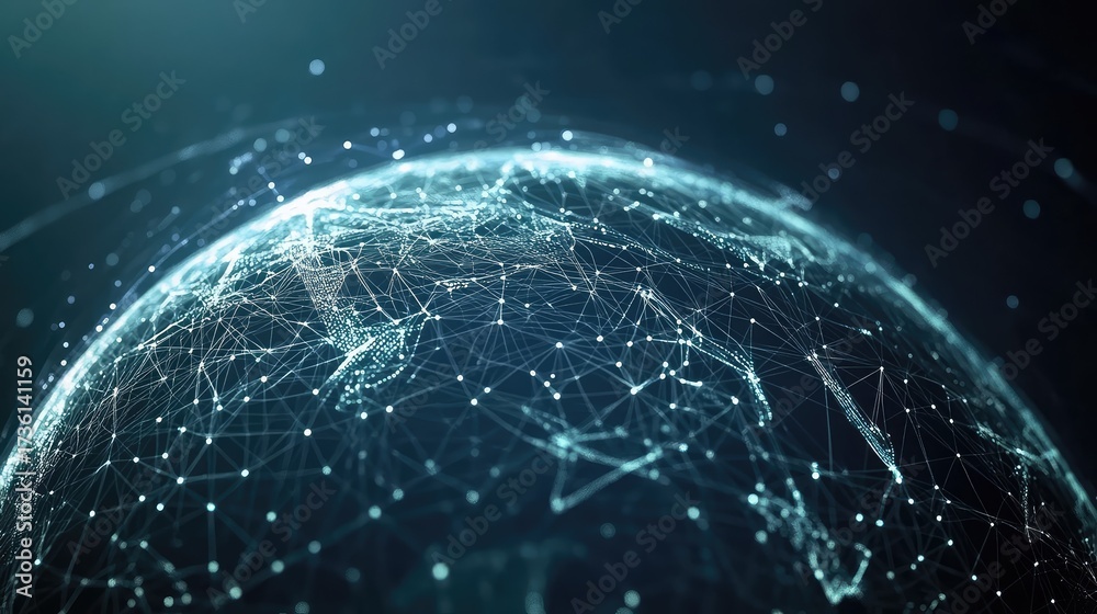 Obraz premium Global network connecting digital data across earth