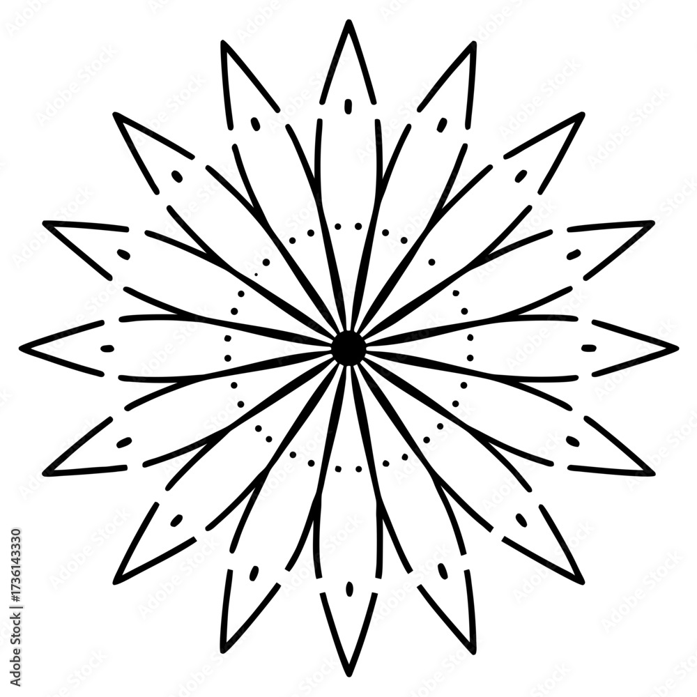 Obraz premium Horizon Petals line art vector