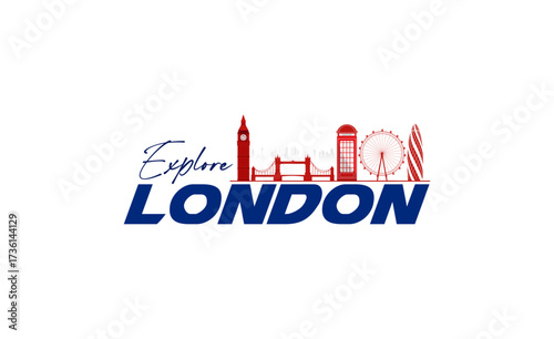 Creative Explore London city logo for events, travel agencies, and promotional branding.