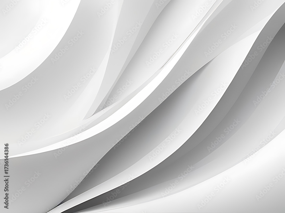 Obraz premium Abstract flowing white fabric with soft shadows and highlights
