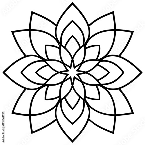 Vector illustration of a flower line art illustration