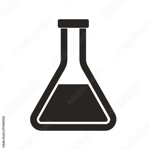 vector illustration of a laboratory flask with a liquid
