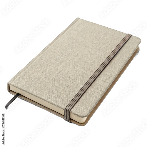 Elegant textured notebook with elastic band and bookmark