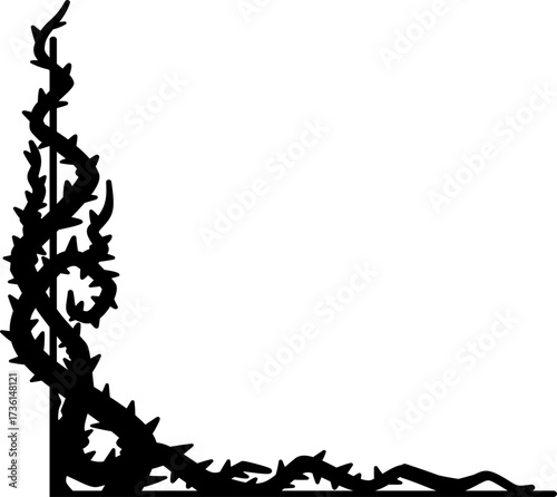 Halloween Thorn Vine Silhouette border frame background Decoration