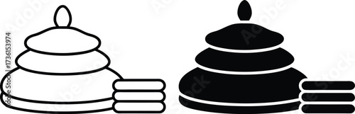 Stacked Rings Toy Outline and Silhouette with Towels stacking rings baby toy