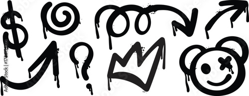 Street Art Style Vector Graphics Elements Set