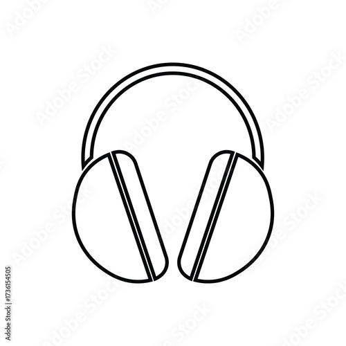 Contoured black outline shows wireless headphones with distinct earcups against a white background