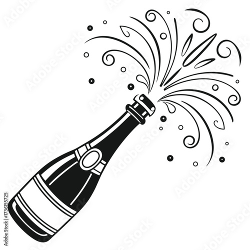 champagne bottle vector illustration