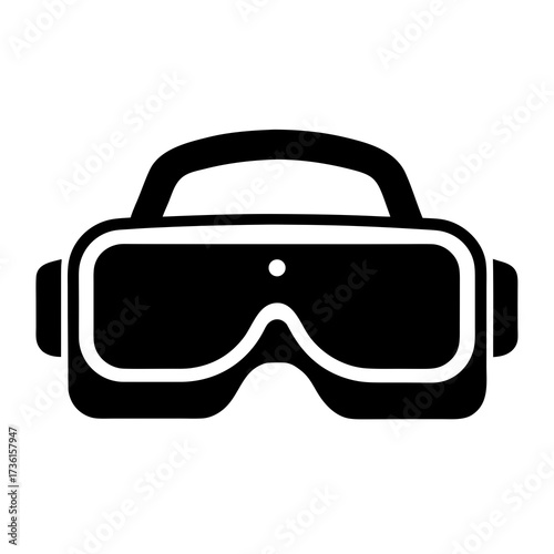 VR goggles vector clean black silhouette design white background