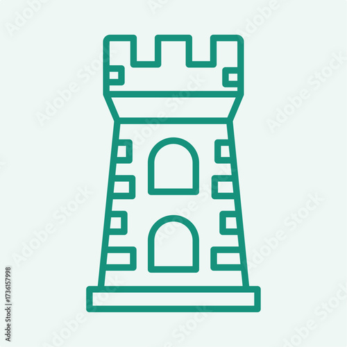 Tower trendy artwork design useful creative vector Illustration ravishing colorful background