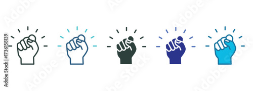 Courage Icon Set Multiple Style Of
