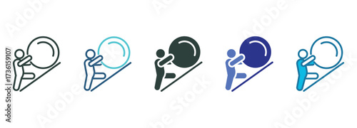 Struggle Icon Set Multiple Style Of