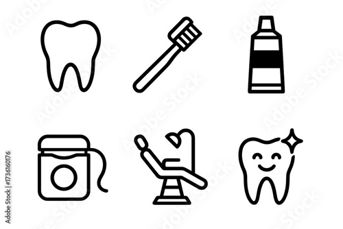 Vector Illustration of Dental Care Icons