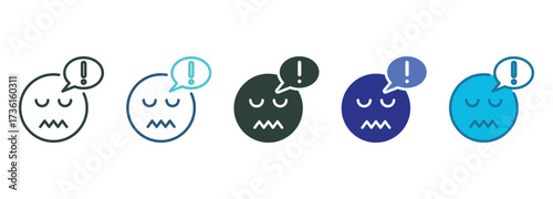 Fear Icon Set Multiple Style Of