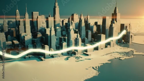 Wallpaper Mural Urban Future Glowing Path Through the Cityscape Torontodigital.ca