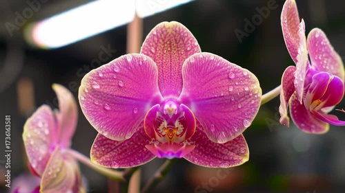 Wallpaper Mural Vibrant Orchid Bloom A Close-Up with Dewdrops Torontodigital.ca