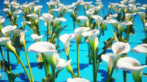 Wallpaper Mural White Calla Lilies A Field of Elegance in Bloom Against Sky Blue Torontodigital.ca
