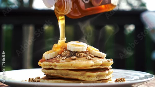 Wallpaper Mural Honey Drizzled Pancakes Breakfast Bliss Torontodigital.ca