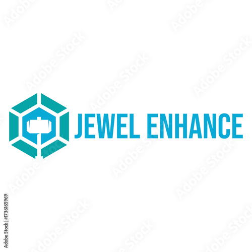 jewel enhance flat minimalist logo design