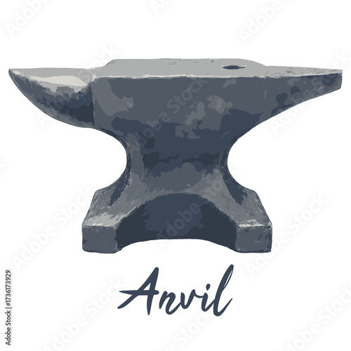 blacksmith anvil in watercolor illustration style, isolated vector on white background