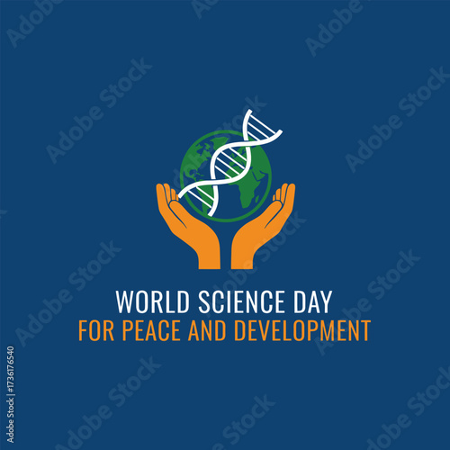 Earth D N A helix held by hands science