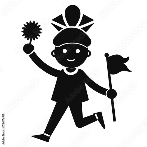 Parade Spirit a simple vector clean black silhouette design white background