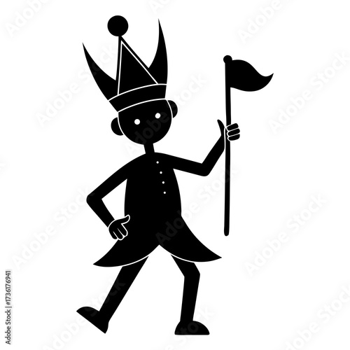 Parade Spirit a simple vector clean black silhouette design white background