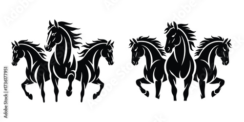 Horse Race and Movement Powerful Stallion Graphics
