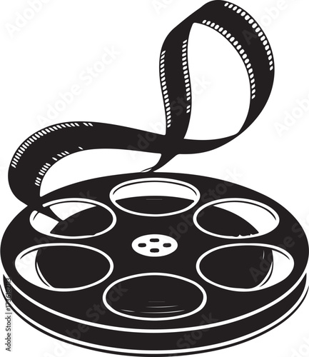 Film reel silhouette vector