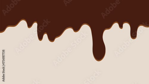 Chocolate drip with a flowing effect for your design needs isolated on white background a sweet and tasty treat
