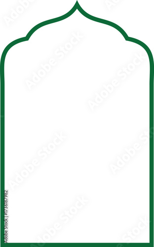 Islamic archway template traditional arabic decorative gateway frame element simple outline