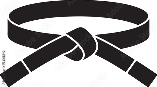 Judo belt knot silhouette vector 