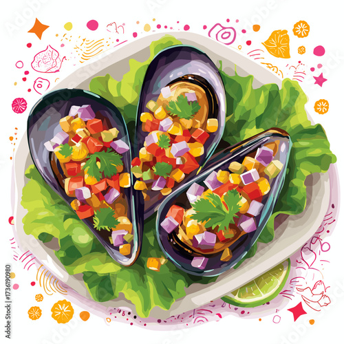 Choritos a la Chalaca Peruvian Mussels with Fresh Salsa
