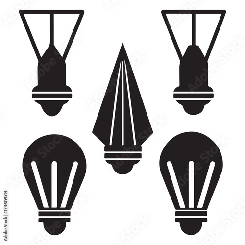 xenon lamp icons set outline
